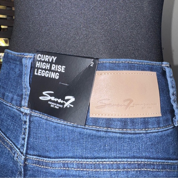 NWT Seven7 High Rise Dark Blue Jeans Legging - Picture 4 of 10